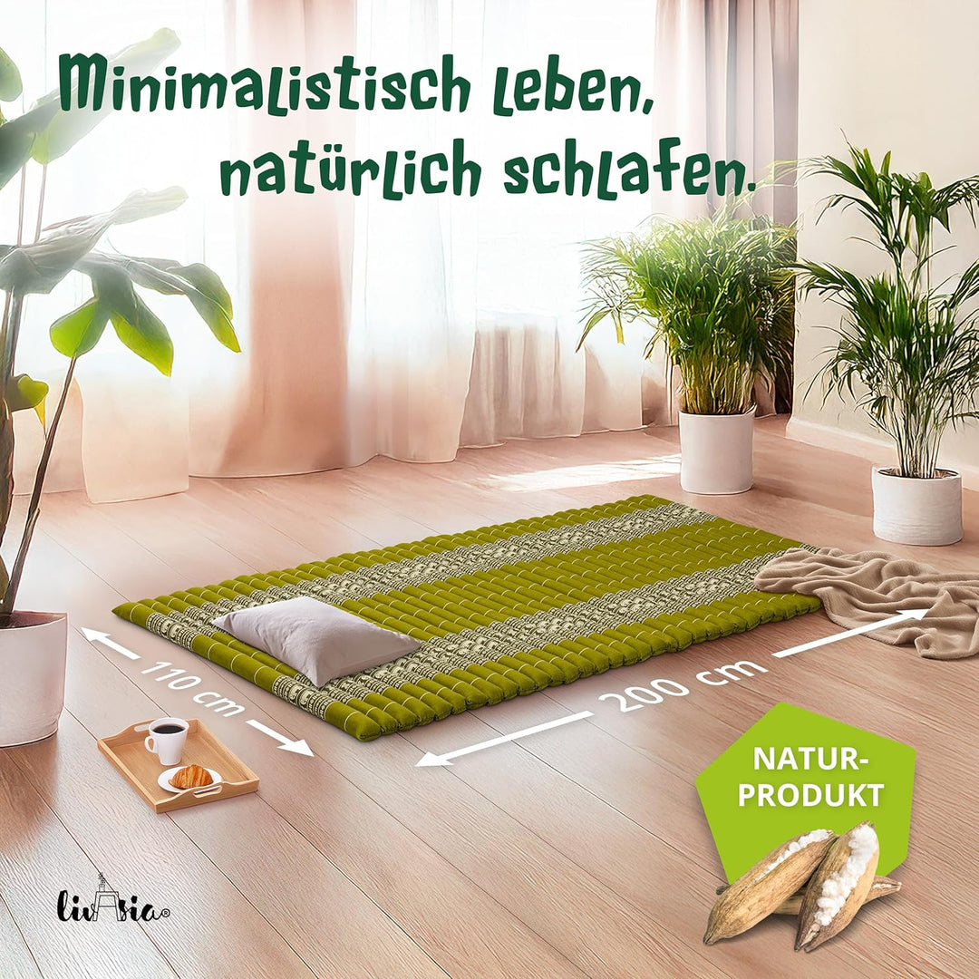 livasia Rollmatte Rollmatratze L-200x110x4,5cm, Gästebett Gästematratze 1 Person, Reisebett Kofferra