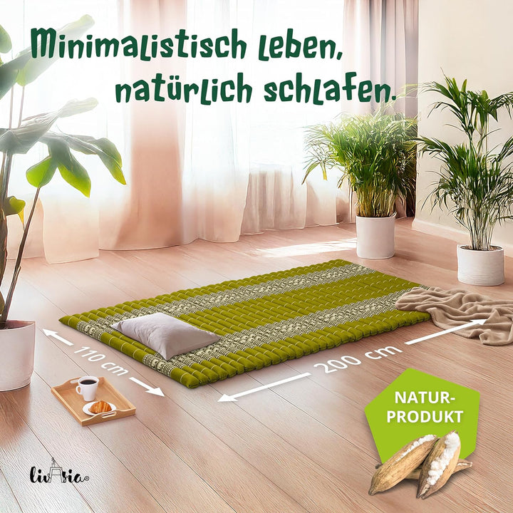 livasia Rollmatte Rollmatratze L-200x110x4,5cm, Gästebett Gästematratze 1 Person, Reisebett Kofferra