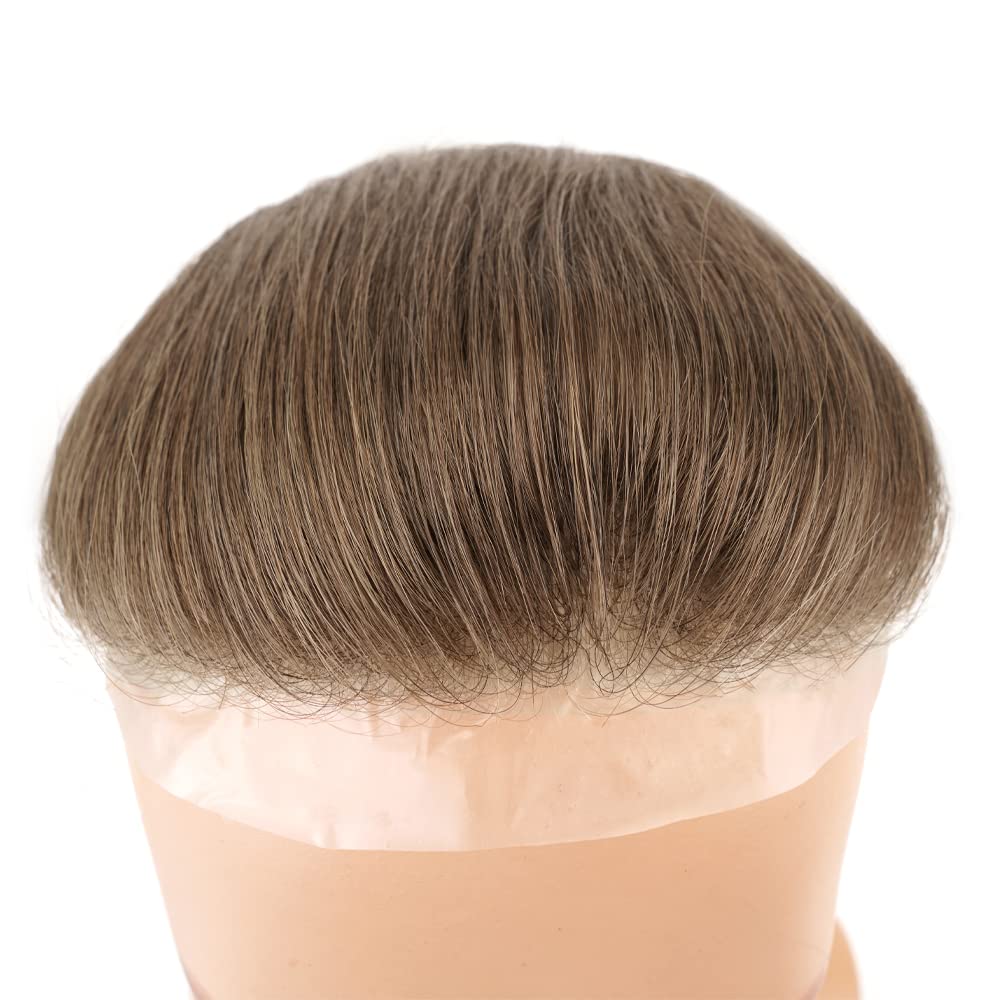 Lordhair Toupet Herren - Europäisches Echthaar Toupet, V-LOOP Skin Toupet für Männer, Toupet Echthaa