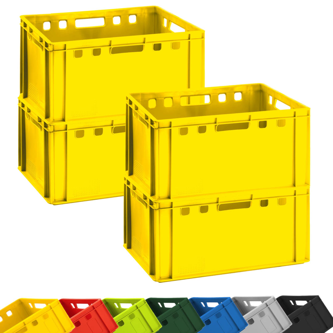 BURI 4x Fleischkiste E3 Metzgerkiste 60x40x30 cm lebensmittelecht, robust, stapelbar - Eurokisten La