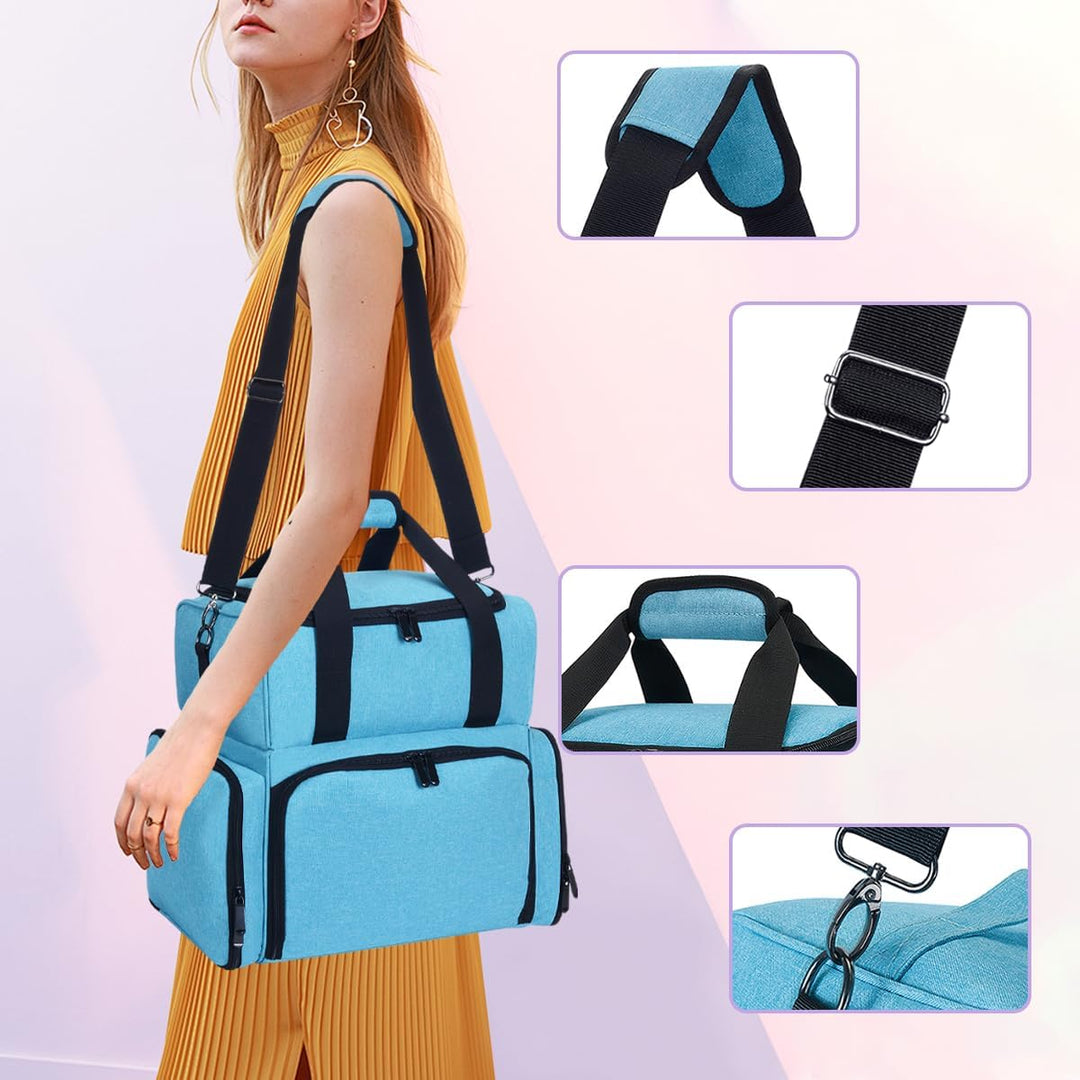 grosse Kosmetiktasche mit 4 abnehmbaren Gehäusen Doppelschicht Reiseveranstalter Make-up-Tasche mit
