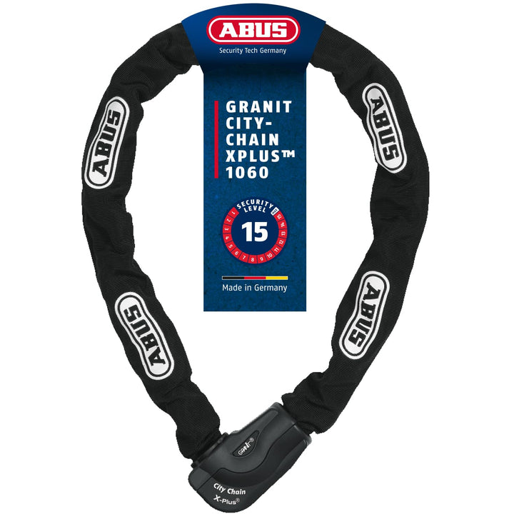 ABUS Kettenschloss Granit CityChain XPlus 1060 – Fahrradschloss aus gehärtetem Stahl – ABUS-Sicherhe