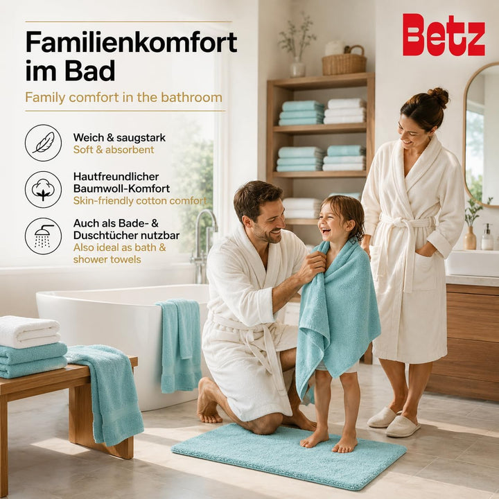 Betz 12-TLG. Handtuch Set Premium 100% Baumwolle 2 Duschtücher 4 Handtücher 2 Gästetücher 2 Seiftüch
