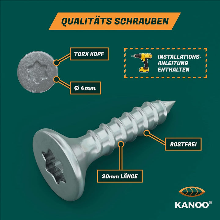 kanoo® Mähroboter Spikes Edelstahl für Worx Modell S/M - inkl. Schrauben - Landroid Zubehör zur Tran