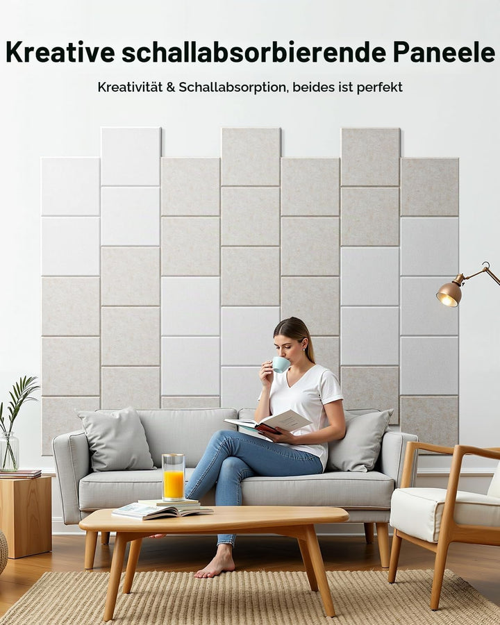 Akustikplatten selbstklebend 12 Stück schalldämmung schallschutz wand Hohe Dichte Polyester Akustikp