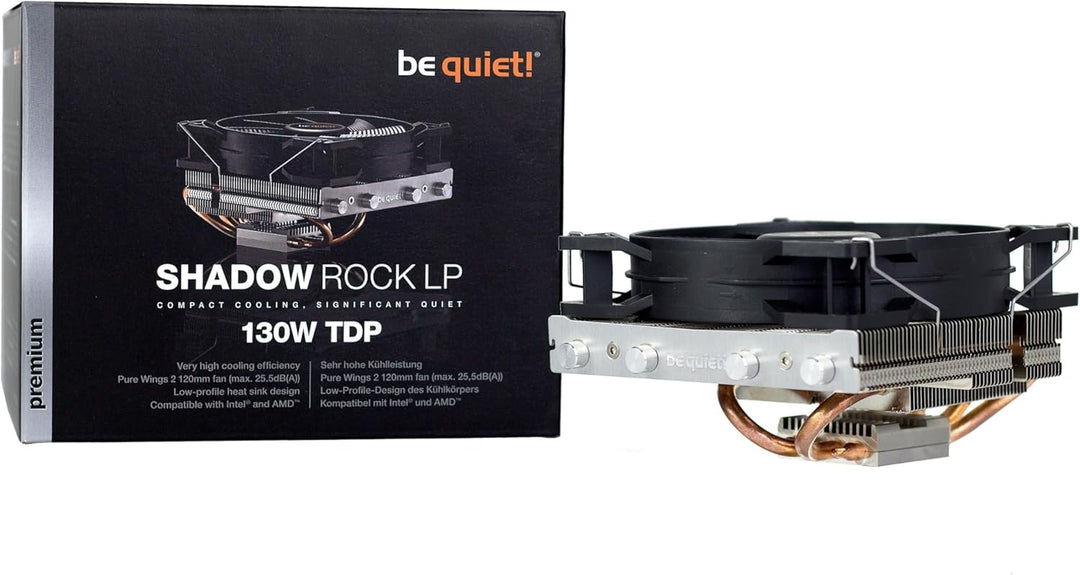 be quiet! Shadow Rock LP CPU-Luftkühler Prozessorlüfter für Intel und AMD BK002