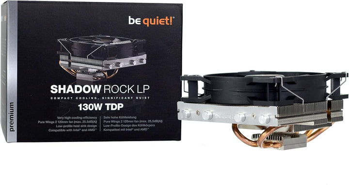 be quiet! Shadow Rock LP CPU-Luftkühler Prozessorlüfter für Intel und AMD BK002