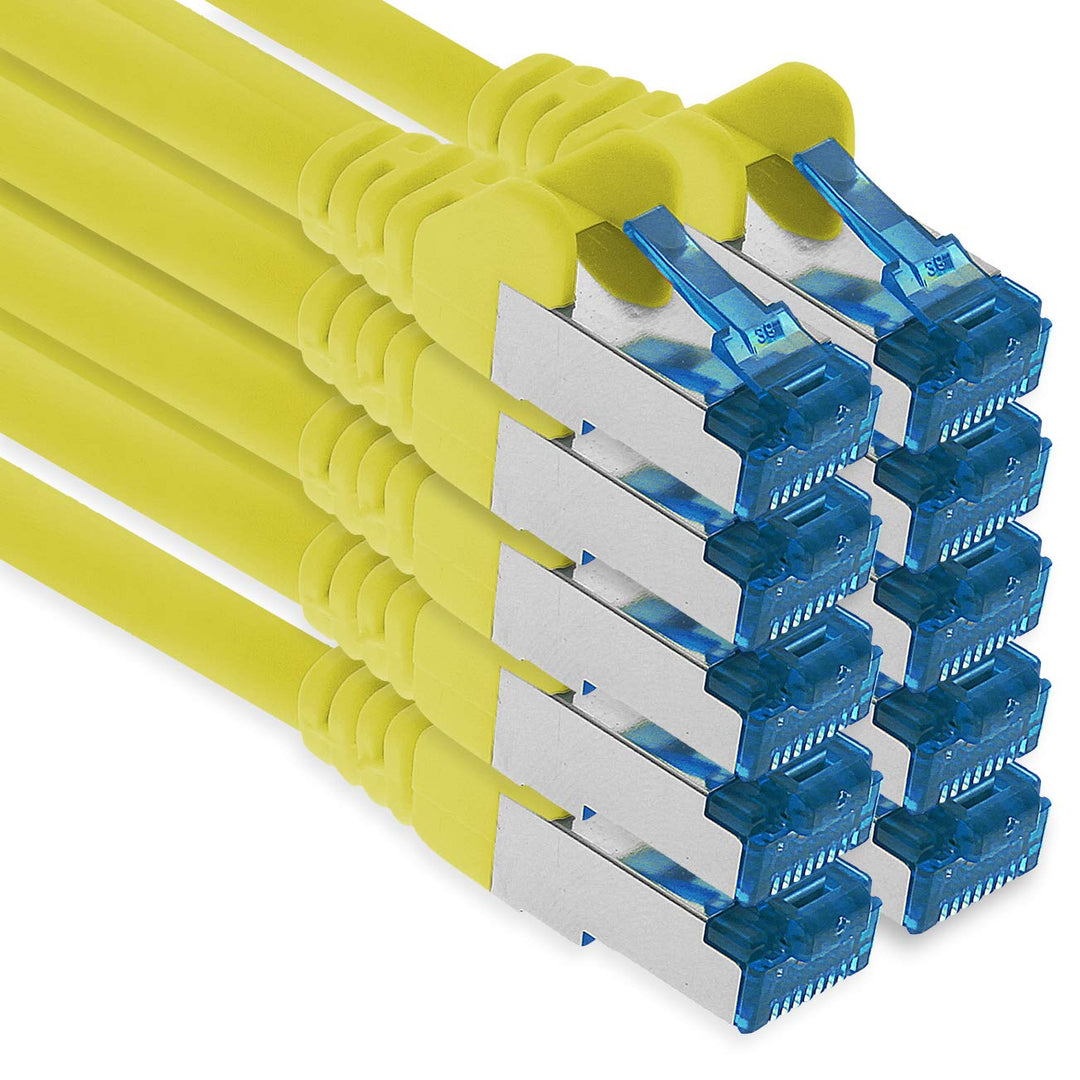 1aTTack.de Patchkabel – 10X 10m Ethernet, Netzwerk, Lan Kabel CAT6a (für Gigabit Netzwerke, Router,