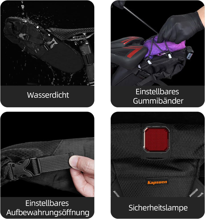 Fahrrad Satteltasche - 5.8 L Wasserdicht Fahrradtasche, Fahrradsitz Tasche, Fahrradsatteltaschen für