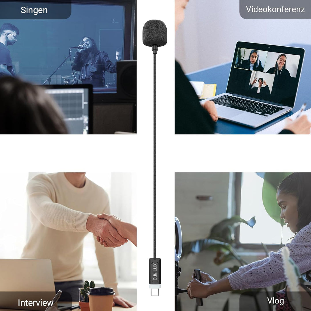 Cubilux USB-C-Schwanenhalsmikrofon, Typ-C-Boom-Mikrofon, kompatibel mit MacBook Pro/Air, iPad Pro 13
