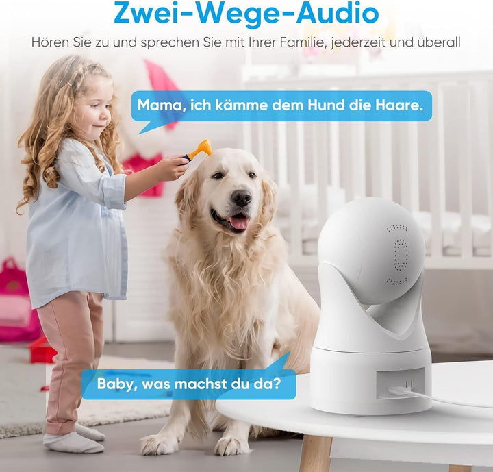 owltron überwachungskamera innen, Kamera überwachung innen mit Bewegungserkennung, 360 Grad Indoor W