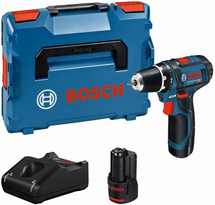 Bosch Professional 12V System Akku-Bohrschrauber GSR 12V-15 (inkl. 1x 2.0 Ah Akku, in L-BOXX) + 7x E