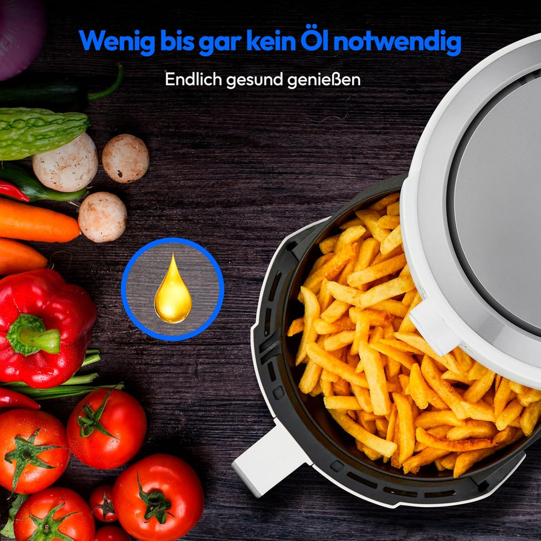 MEDION P30 L Heissluftfritteuse (4,7 Liter, Airfryer, 1500 Watt, einfache Bedienung, ölfreies Fritti