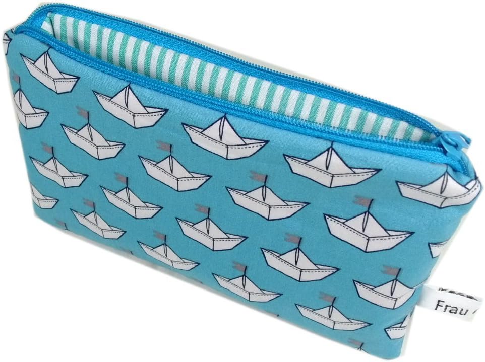 Mäppchen Täschchen blau Schiffe Streifen Handmade Etui maritim türkis Geschenk Geburtstag betse Freu