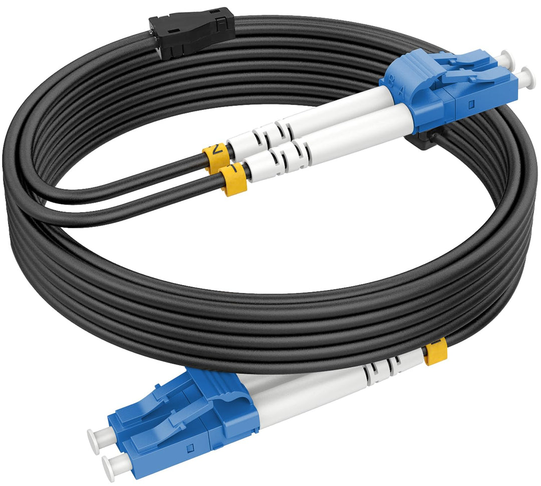 10m Gepanzerte Glasfaser-Kabel OS2 LC auf LC Duplex Singlemode, LWL-Kabel für den Innen- und Aussenb