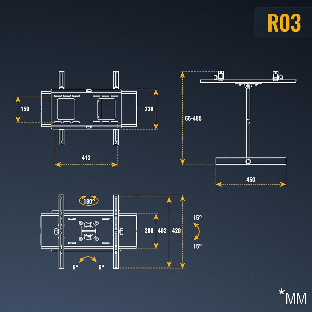 RICOO TV Wandhalterung Fernseher Halterung Fernsehhalterung für Wand Universal für 40-75 Zoll Smart