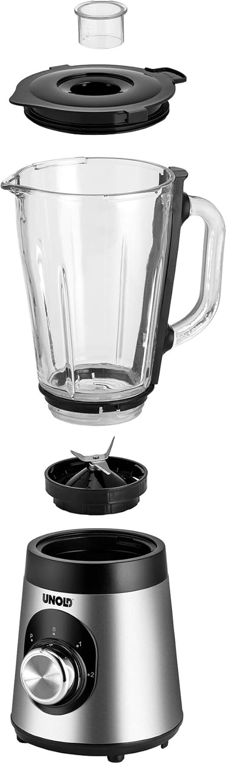 Unold 78625 Standmixer Edel - 1,5 L Volumen, Schwarz, bis 25000 U/Min, mit Edelstahlmesser, BPA-frei