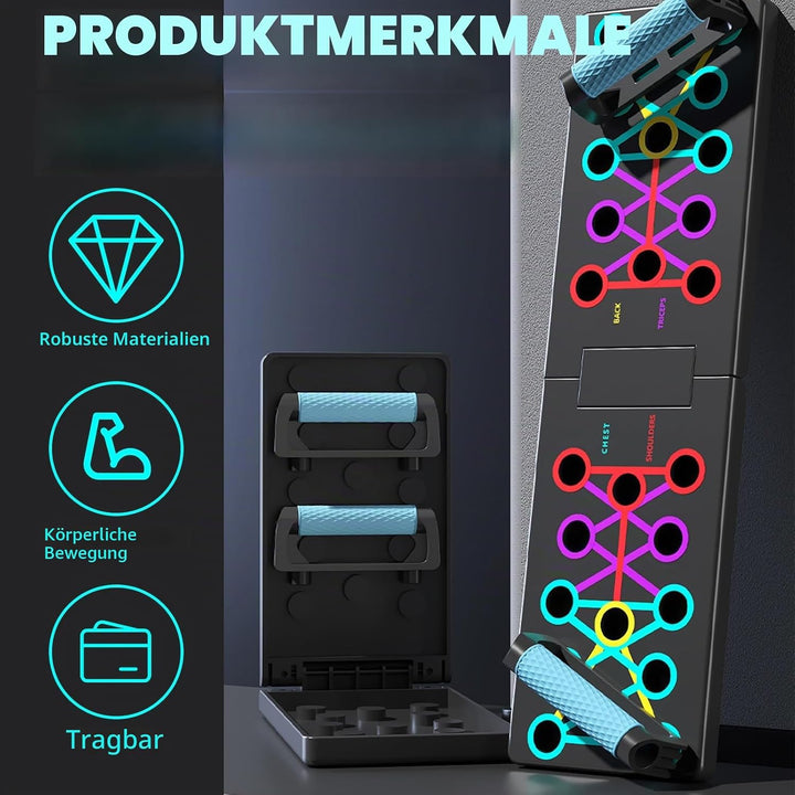 Liegestützbrett Push Up Board Faltbar Tragbar Liegestütze Brett mit Rutschfeste Silikongriffe Fitnes