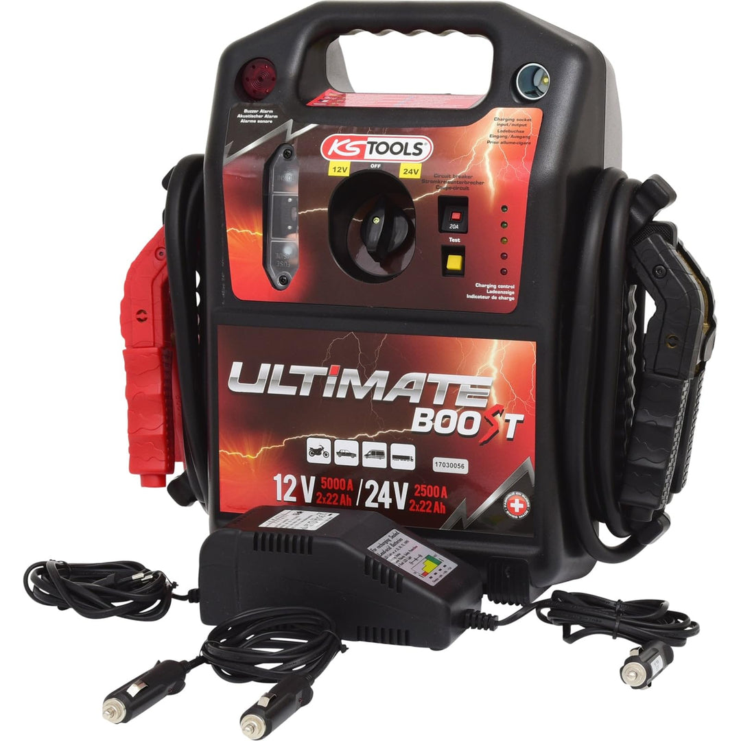 KS Tools 550.1820 12 V + 24 V Batterie-Booster, mobiles Starthilfegerät 1700 A