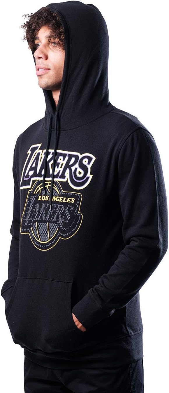 Ultra Game NBA Men's Fleece Hoodie Pullover Sweatshirt Primo Metallic Los Angeles Lakers S Schwarz,