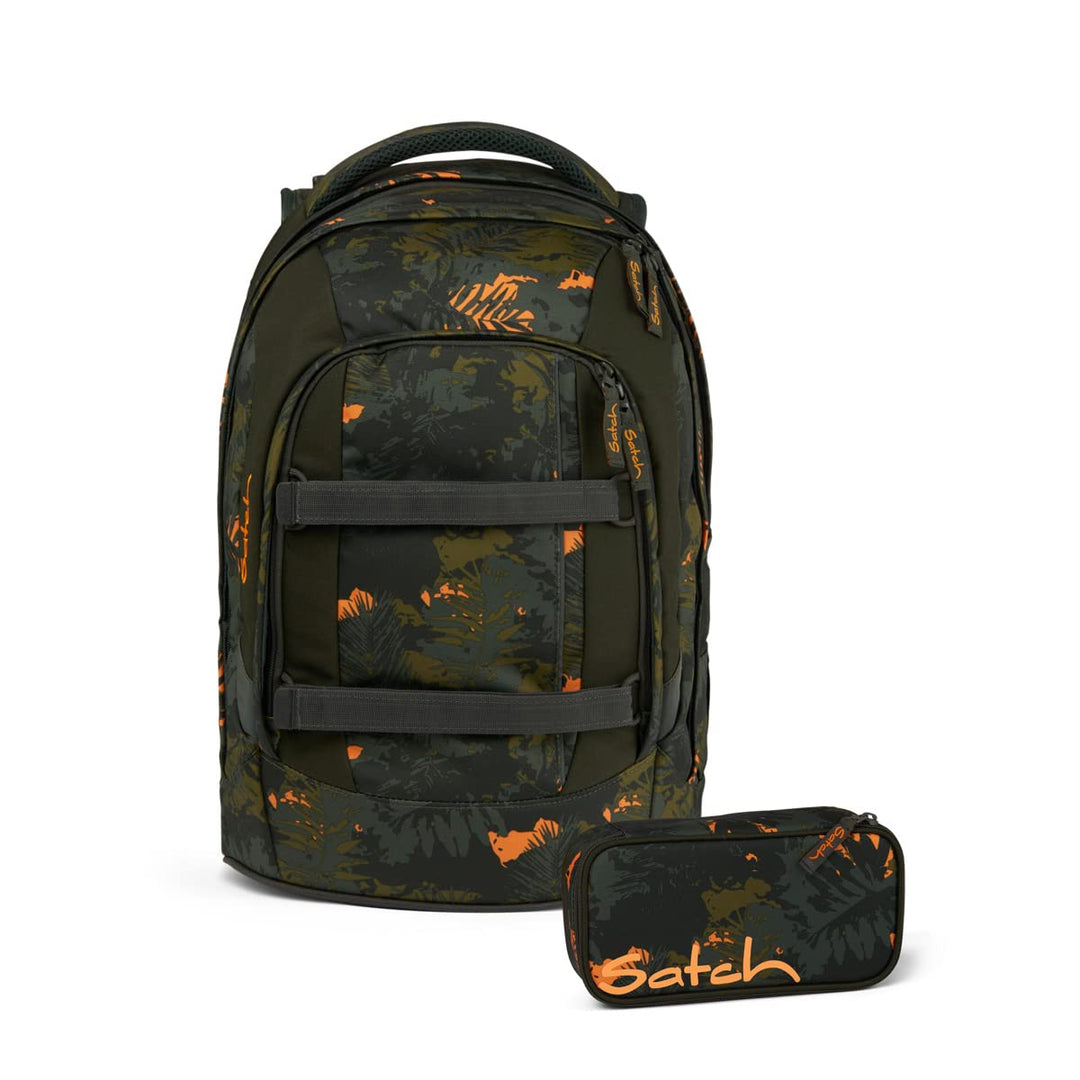 Satch Pack Schulrucksack Set 2tlg. inkl. Schlamperbox (Jurassic Jungle), Jurassic Jungle