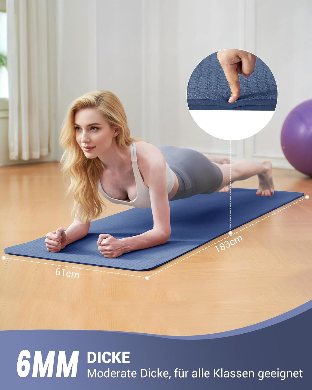 Good Nite Yogamatten Für Frauen Rutschfeste Strukturierte Oberflächen Gymnastikmatte Yoga Matte Dick
