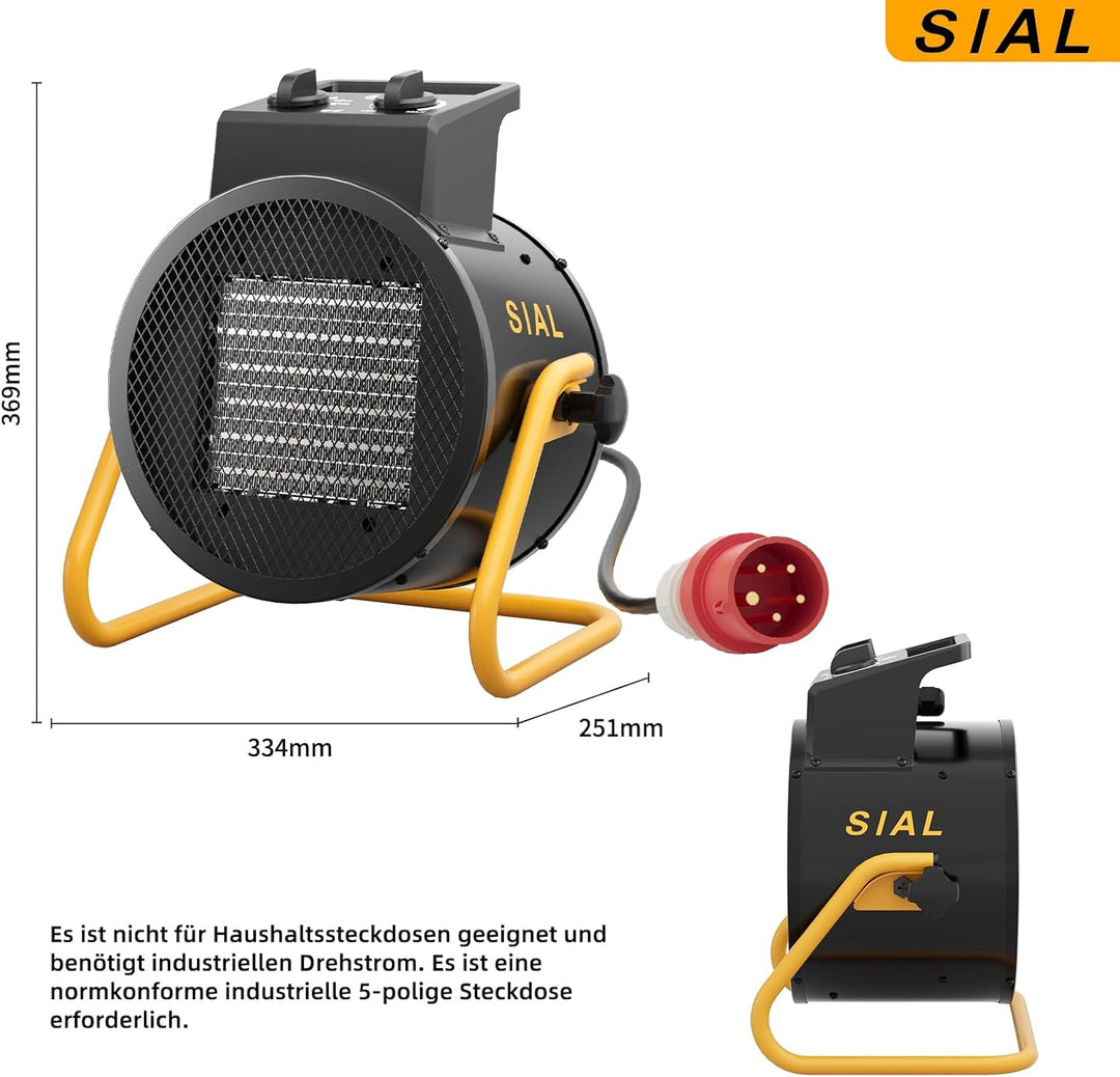 SIAL 5000 W Heizlüfter - Elektroheizgebläse - Keramik Heizstrahler - Bauheizer Bautrockner - Heizger