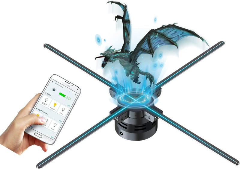 3D-Hologramm-Fan,Missyou 56CM Hologramm-Fan with APP WiFi und 700 Videotheken, 3D Holographischer Pr