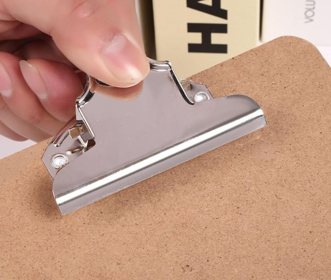 12 Stück Klemmbrett A4 Holz, Braun A4 Clipboard mit Metall Klammer und Aufhängeose, Klemmbretter Zwi