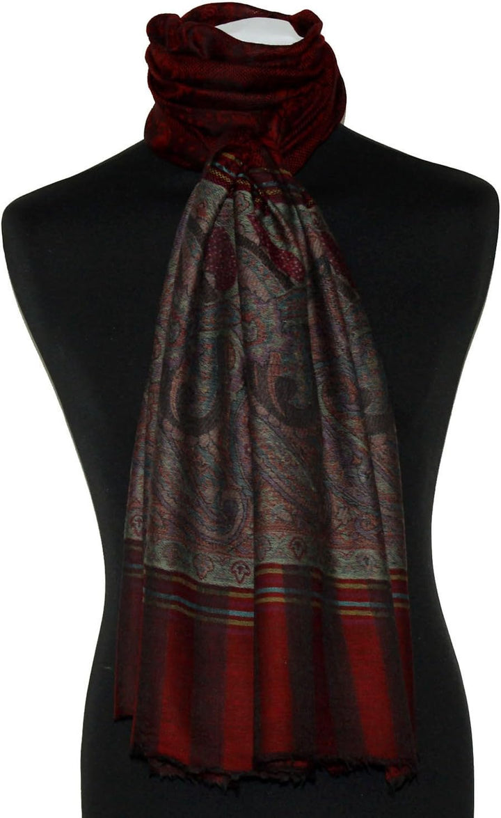 Lorenzo Cana Pashmina Damen Kaschmirschal 100% Kaschmir, 70 cm x 200 cm, jacquard gewebter Paisleymu