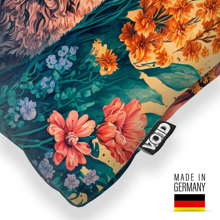VOID Osterhase Blumenwiese 80x80 Kissenhülle Polyester Zierkissen Couchkissen Ostern Osterdeko Deko