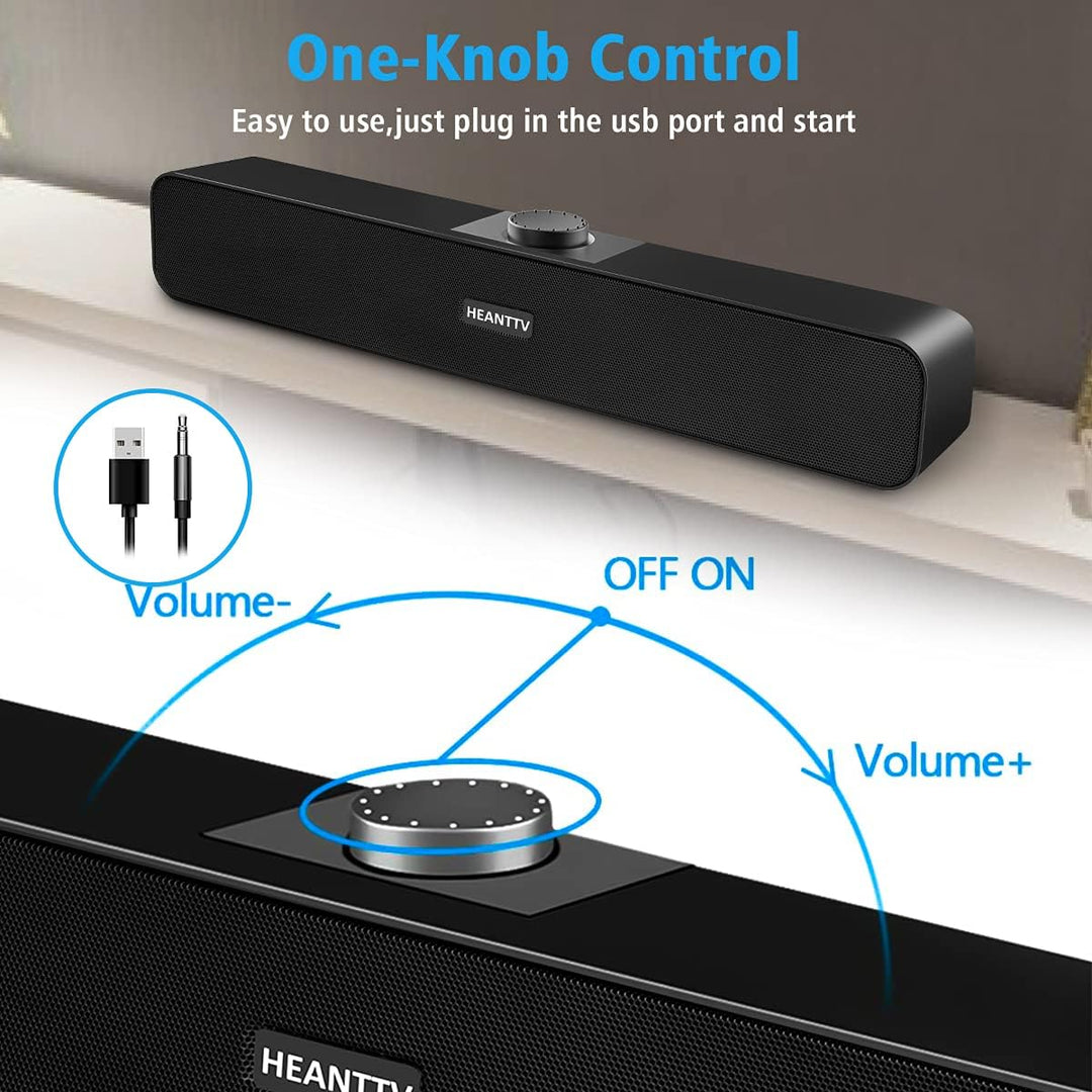 Computer Lautsprecher, 2.0 USB 3W*2 Verdrahtet Angetrieben mit 2 Membranen Verdrahtet Soundbar mit S