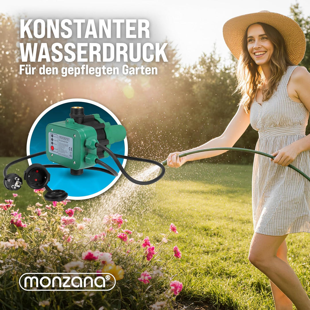 MONZANA® Druckwächter Druckschalter mit Kabel 10 Bar Gartenbewässerung Pumpensteuerung Hauswasserwer