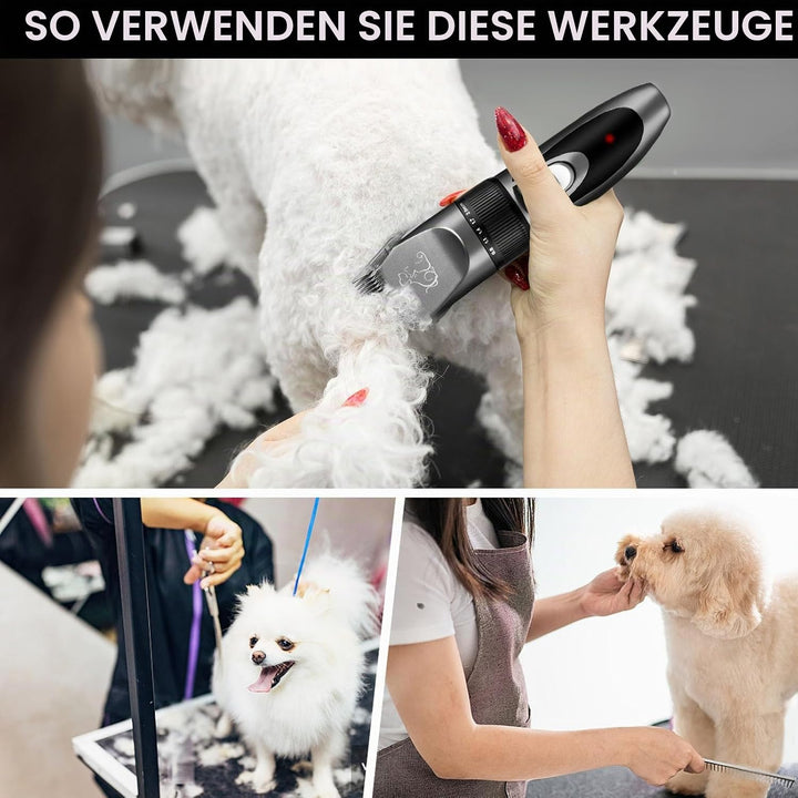 Hundeschermaschine, Leise Schermaschine Hund Katze, IPX7 Wasserdichtes Schermaschine Hund Katze, 2 S