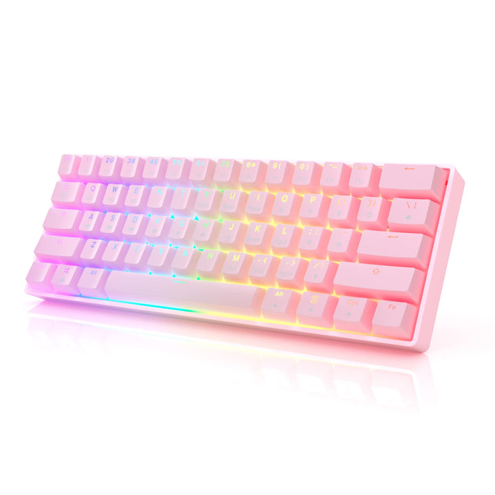 HK Gaming GK61 mechanische 60 Prozent Tastatur | 61 programmierbare Tasten mit RGB Beleuchtung | Kom