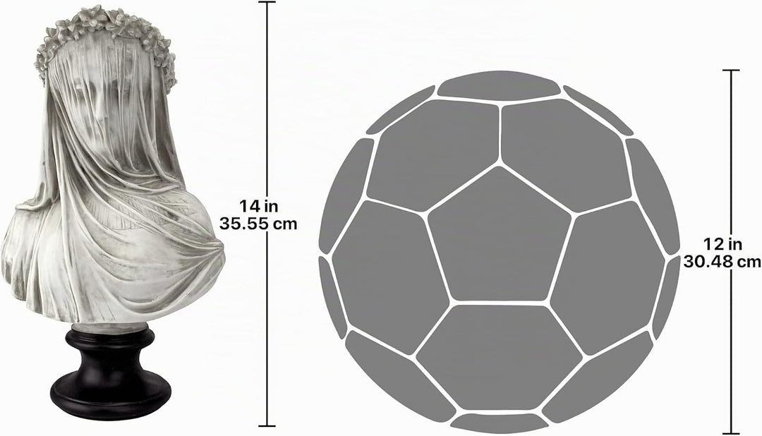Design Toscano die verschleierte Jungfrau Büstenstatue, Masse: 22,8 cm x15,2 cm x35,5 cm Single, Sin