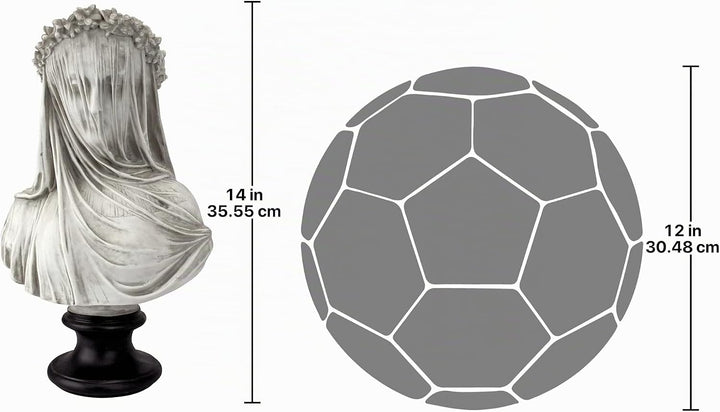 Design Toscano die verschleierte Jungfrau Büstenstatue, Masse: 22,8 cm x15,2 cm x35,5 cm Single, Sin