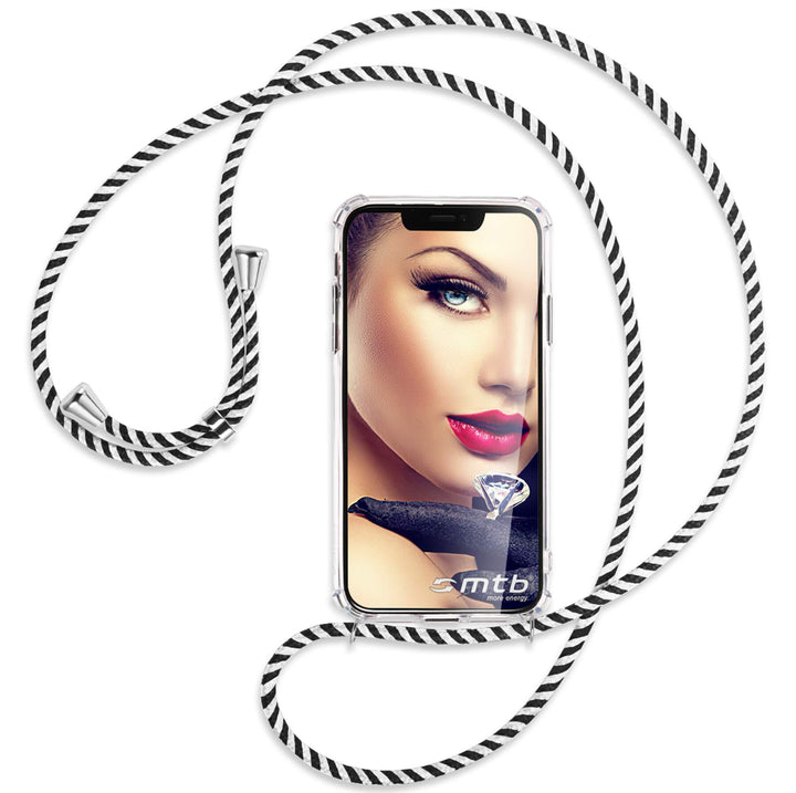 mtb more energy® Handykette kompatibel mit Sony Xperia XZ1 (F8342, 5.2'') - Black & White - Smartpho