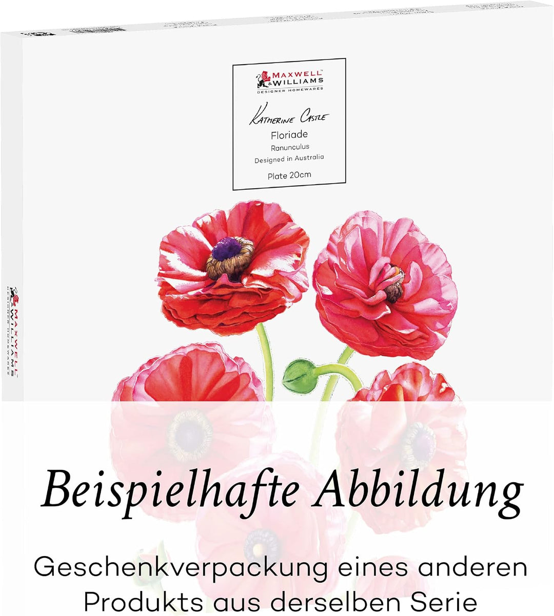 Maxwell &amp; Williams JY0046 Teller rund Ø 20 cm – Serie Floriade – Bone China Porzellan Weiss glatt –