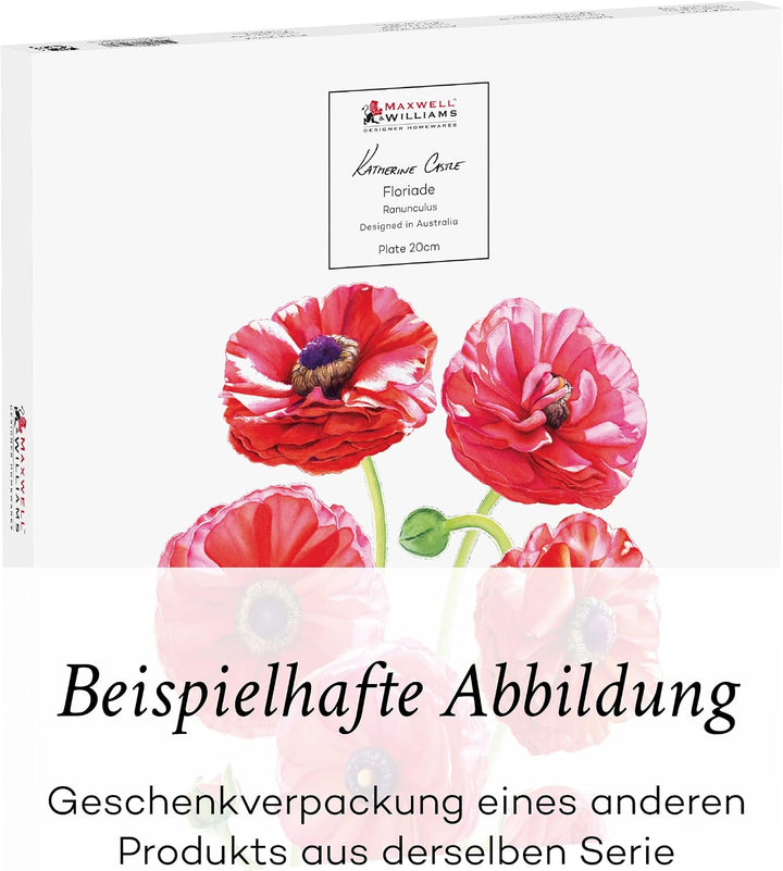 Maxwell &amp; Williams JY0046 Teller rund Ø 20 cm – Serie Floriade – Bone China Porzellan Weiss glatt –