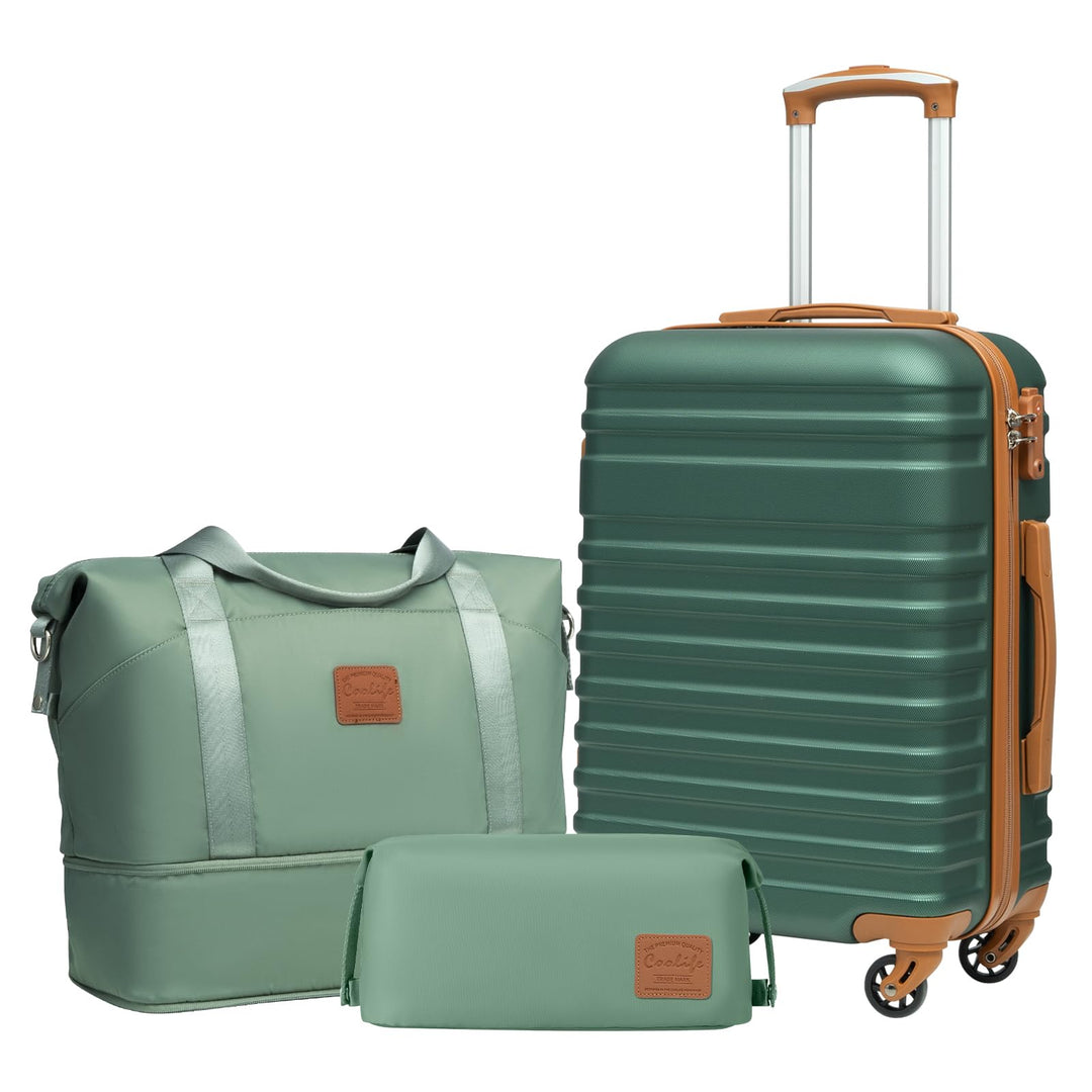 COOLIFE Koffer Trolley Koffer Reisekoffer von ABS Hartschalen Trolley 4 Rollen TSA-Schloss Der Koffe