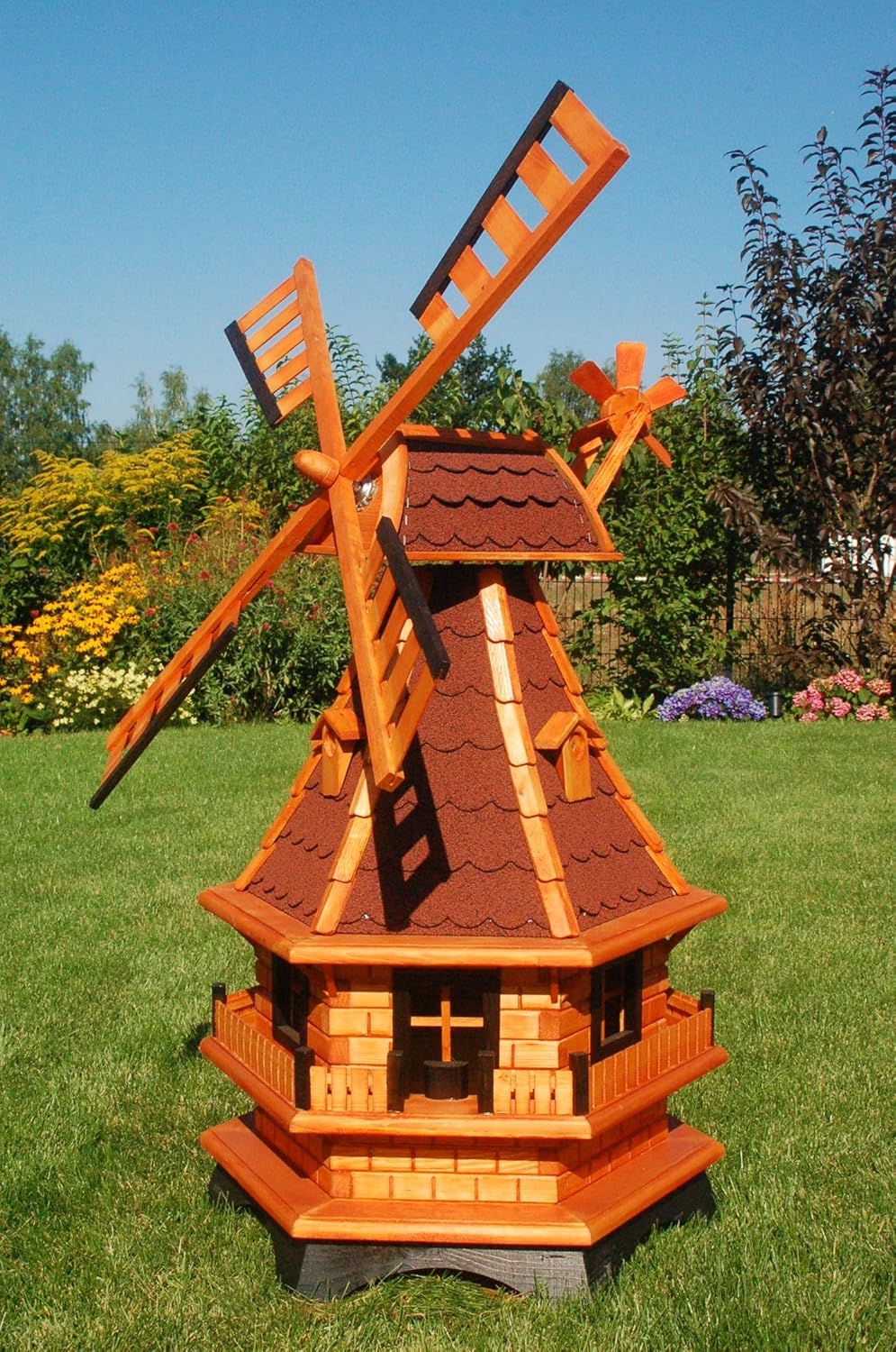 Deko-Shop-Hannusch Windmühle,Windmühlen kugelgelagert 1,0 m Bitum