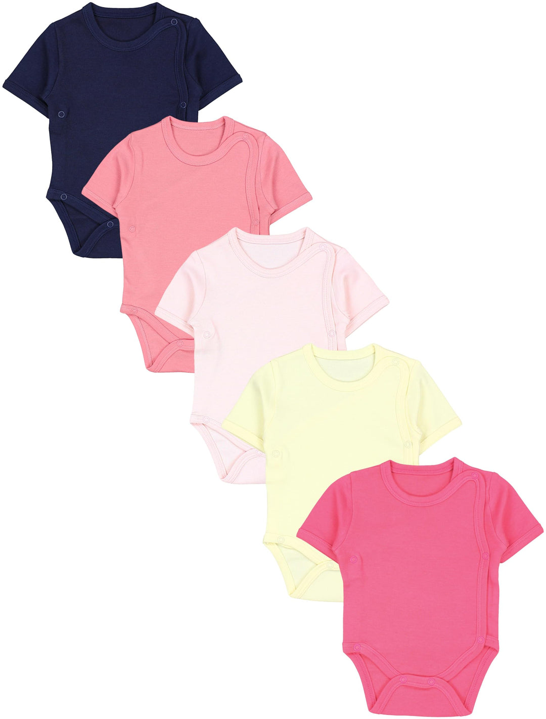 TupTam Baby Body Mädchen 5er Set – Kurzarm Wickelbody aus Baumwolle mit Print, Atmungsaktiv und Haut