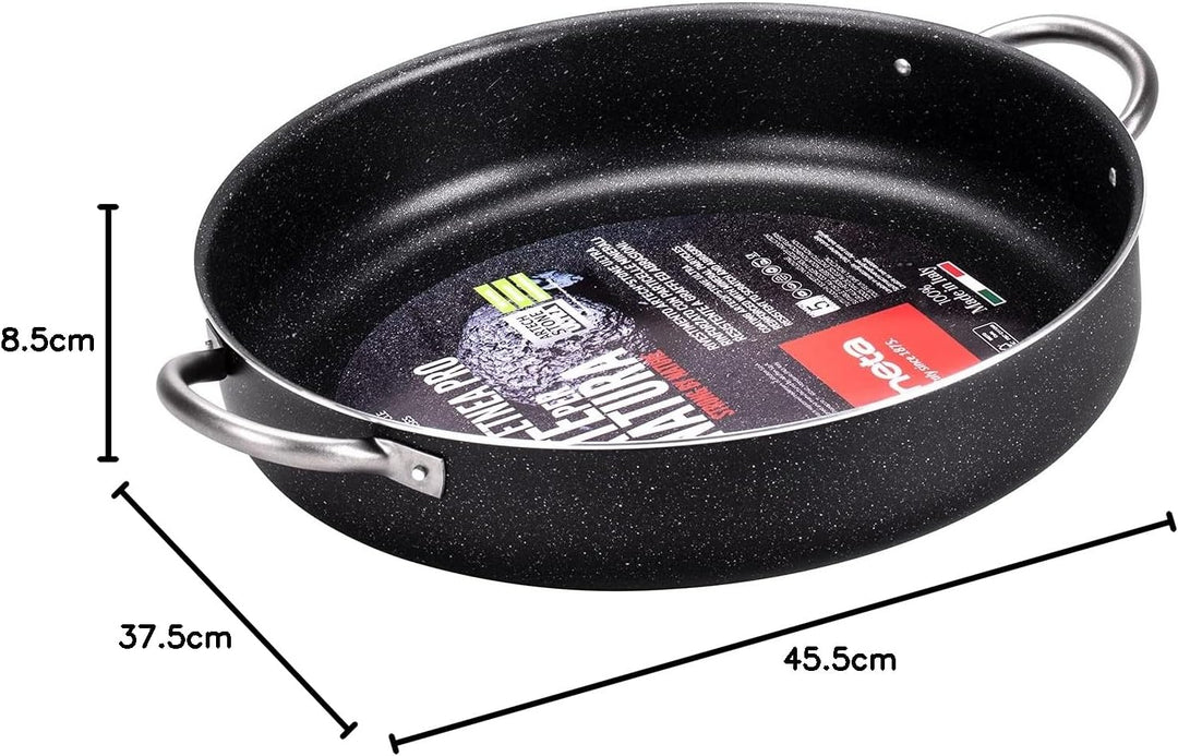 Moneta Etnea PRO Kochtopf mit Edelstahlgriff, Aluminium, Schwarz, 36 cm