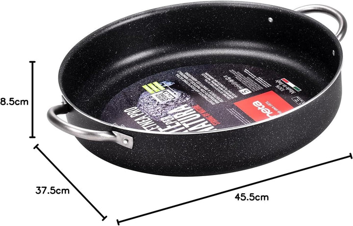 Moneta Etnea PRO Kochtopf mit Edelstahlgriff, Aluminium, Schwarz, 36 cm