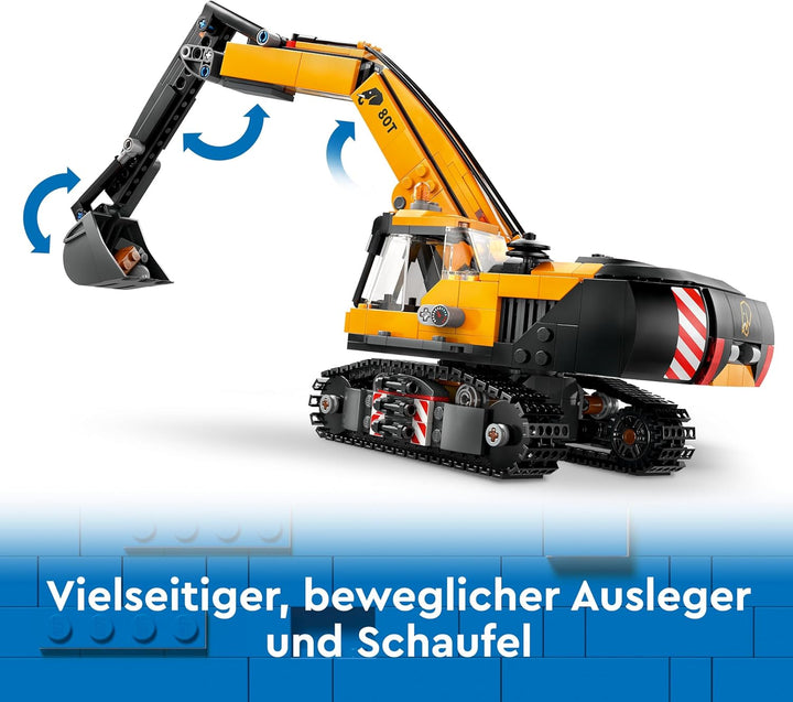 LEGO City Raupenbagger, Spielzeugbagger für Kinder ab 8 Jahren, Bauspielzeug mit Bagger-Modell, baub