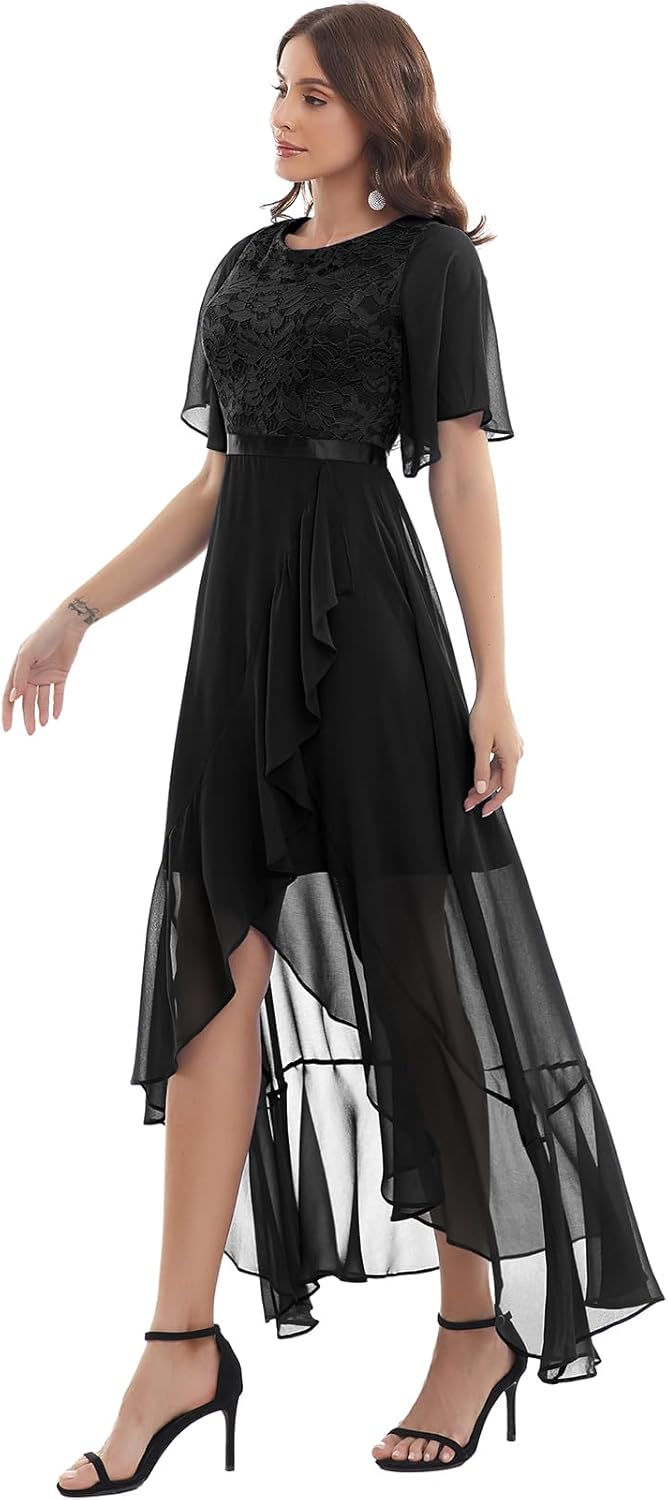Gardenwed Damen Spitzen Abendkleid Elegant Cocktailkleid Ballkleid Brautjungfernkleider für Hochzeit