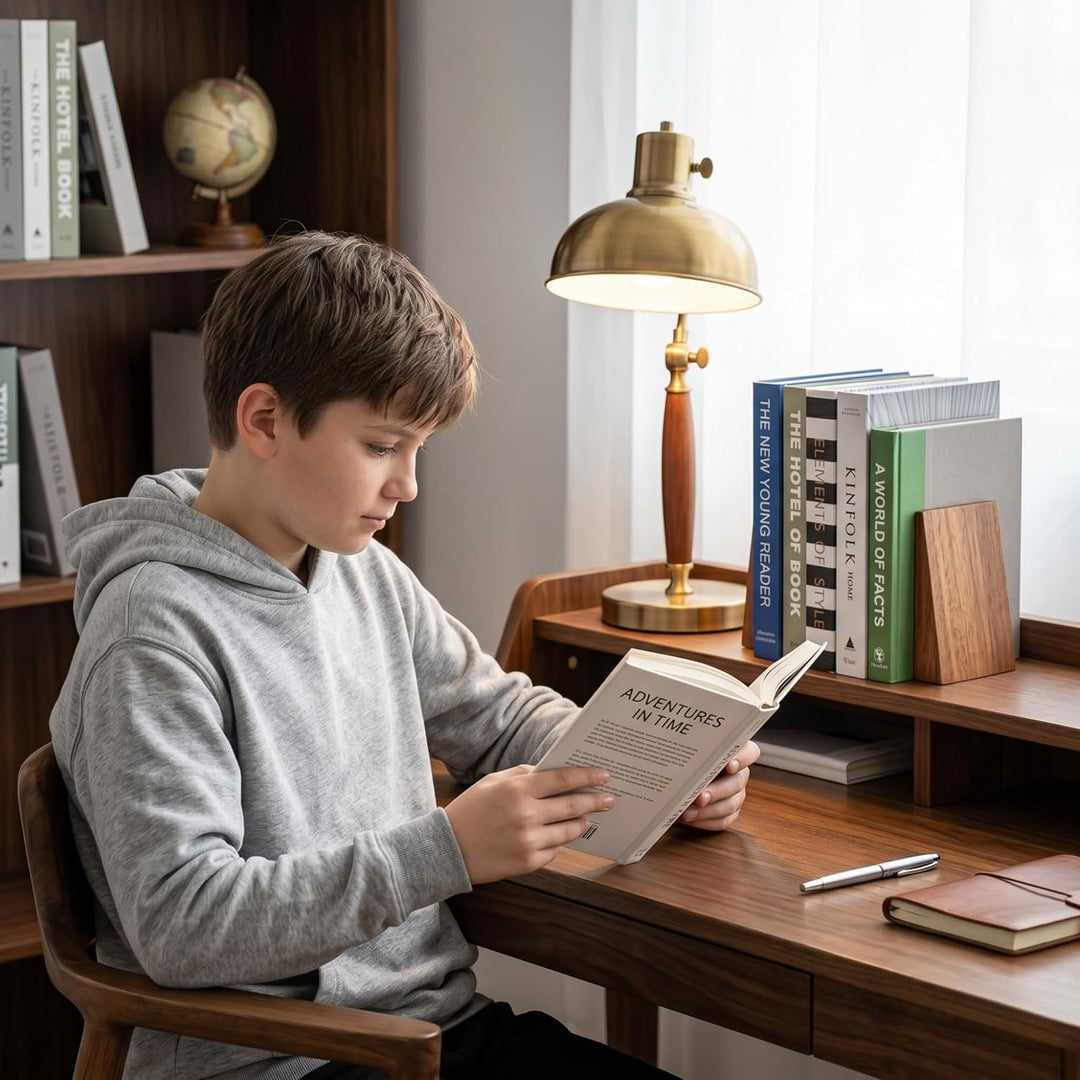 Muso Wood Buchstützen aus Holz Buchstütze Buchhalter für Regale Dekorative Bücherstützen Bookends (A