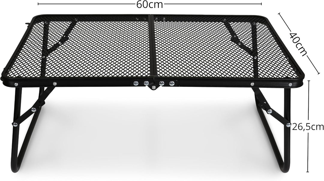 Klappbarer Reisetisch, tragbarer Campingtisch, 60×40×26,5 cm (Schwarz 2), Schwarz 2