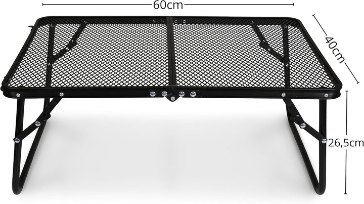 Klappbarer Reisetisch, tragbarer Campingtisch, 60×40×26,5 cm (Schwarz 2), Schwarz 2